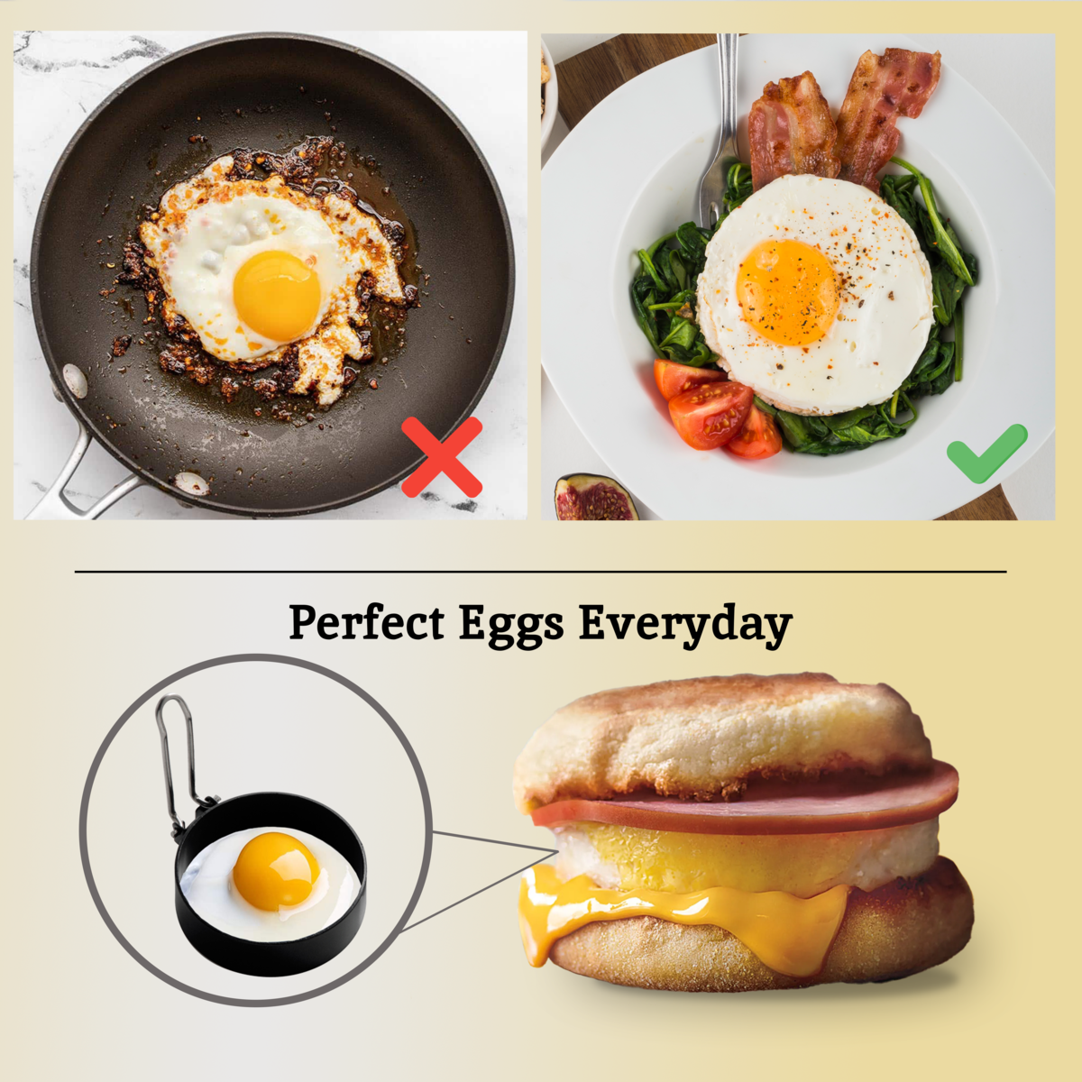 Set of 2 Non Stick Egg Rings | Bellano
