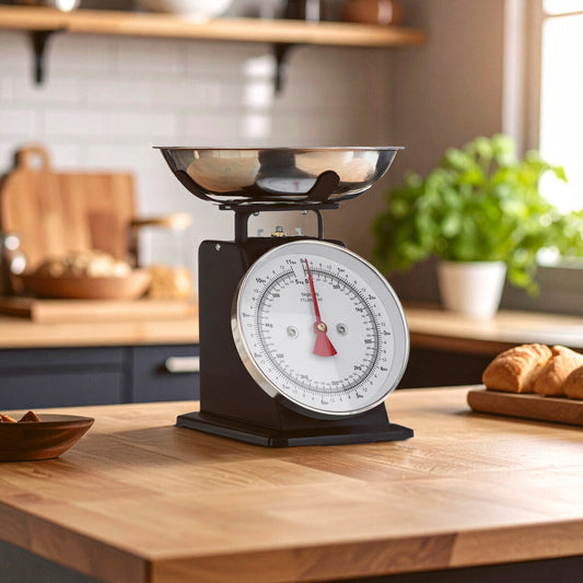 5kg Matt Black Retro Kitchen Scale | Olivier