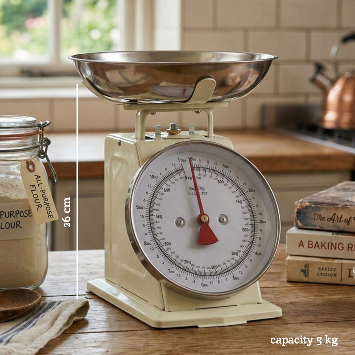 5Kg Cream Retro Kitchen Scale | Olivier