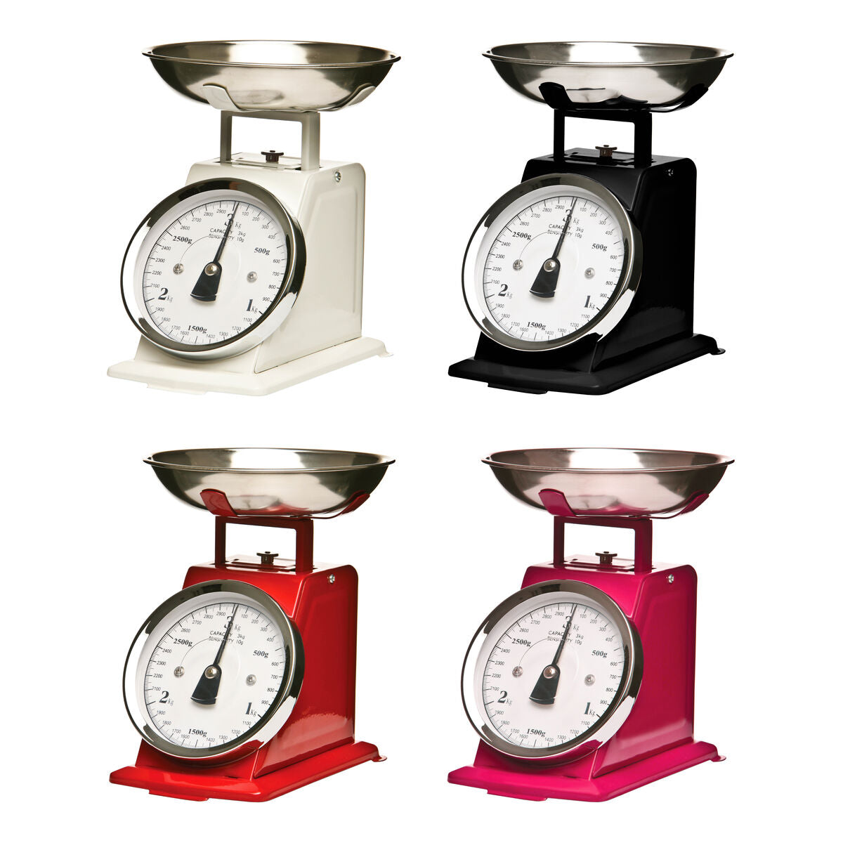 Olivier 3Kg Red Retro Kitchen Scale