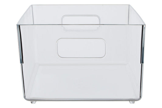 Large Clear Plastic Fridge Bin with Handles | Romm