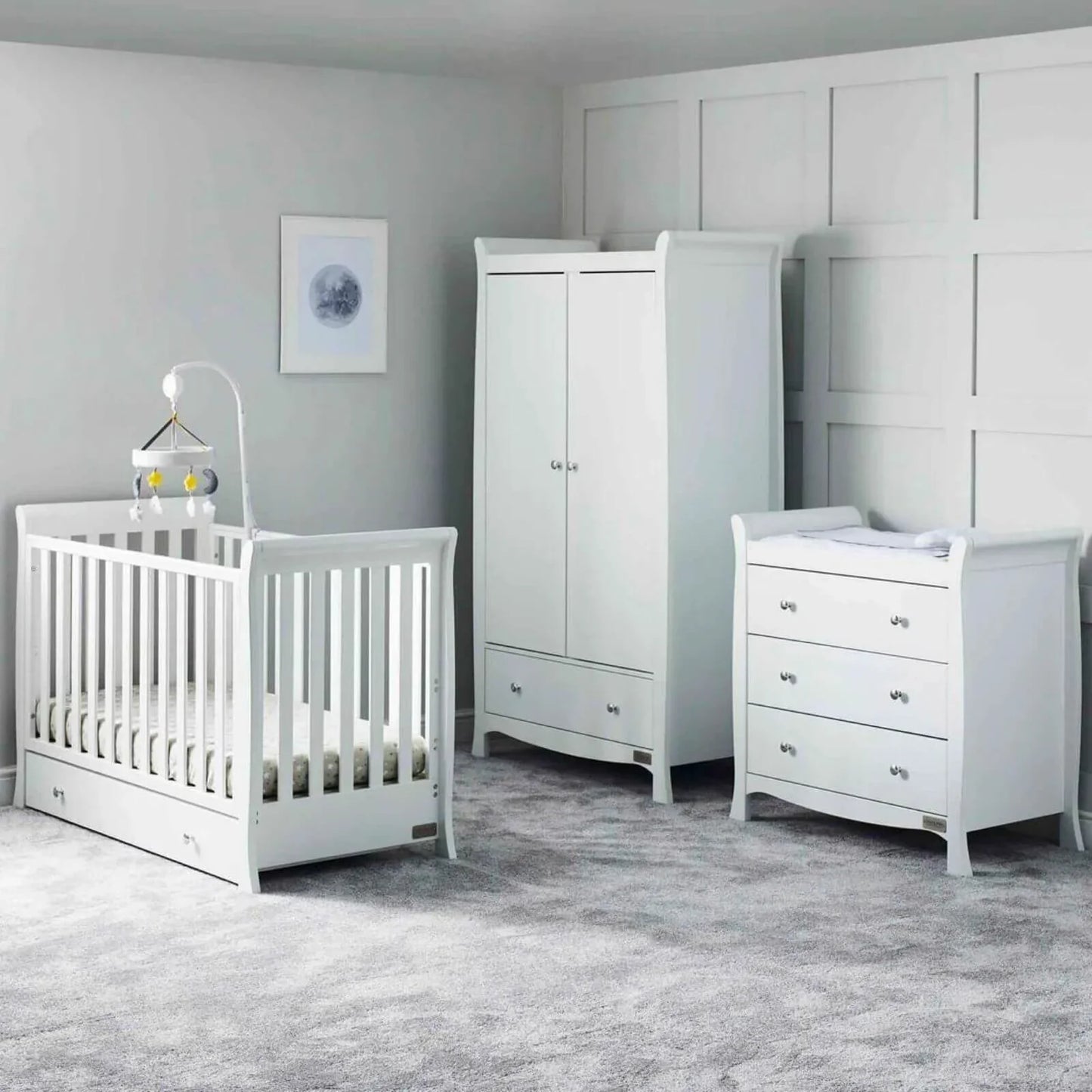 Ickle Bubba Snowdon 4-in-1 Mini Furniture Set Fibre Mattress 3 pcs - White