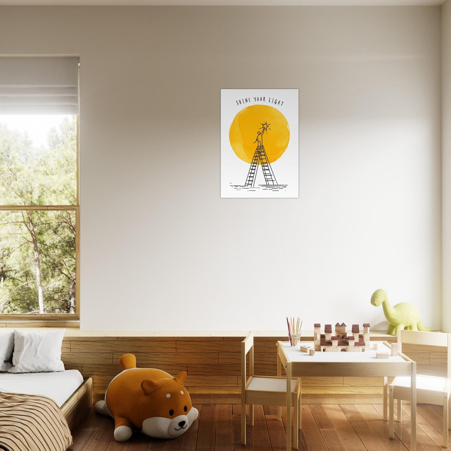 Shine Your Light Poster - Minimalist Inspirational Wall Art - Motivational Print for Home & Office Decor