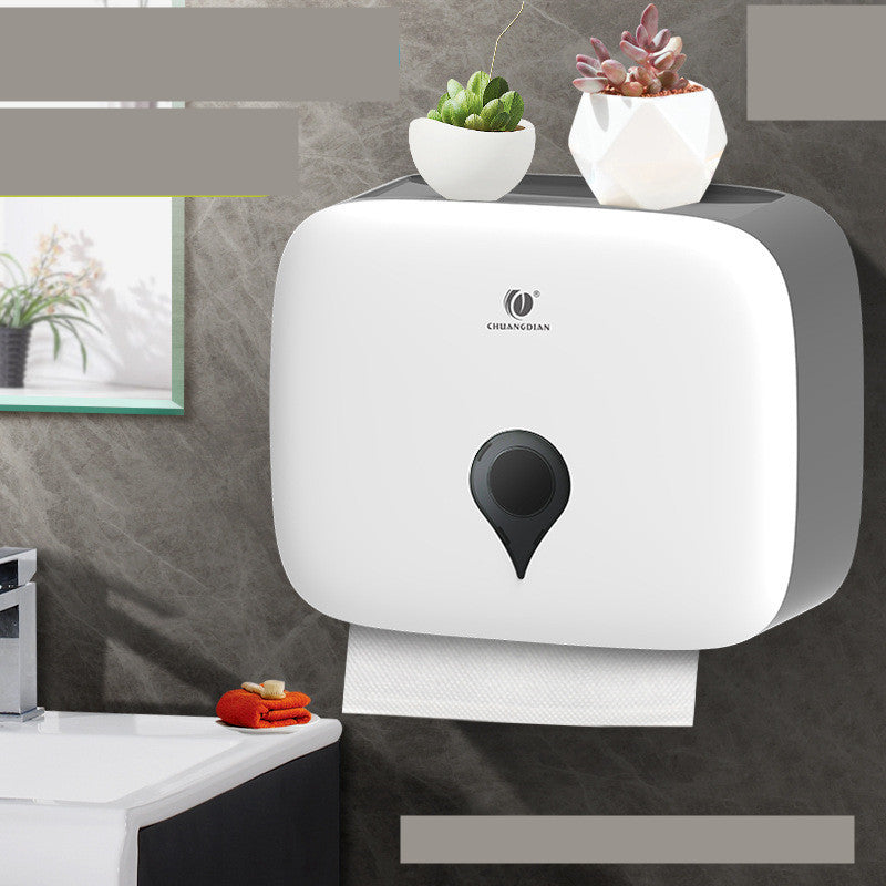 Wall Mounted Tissue Box Holder - No Drill Bathroom Paper Towel Dispenser for Hotel Home