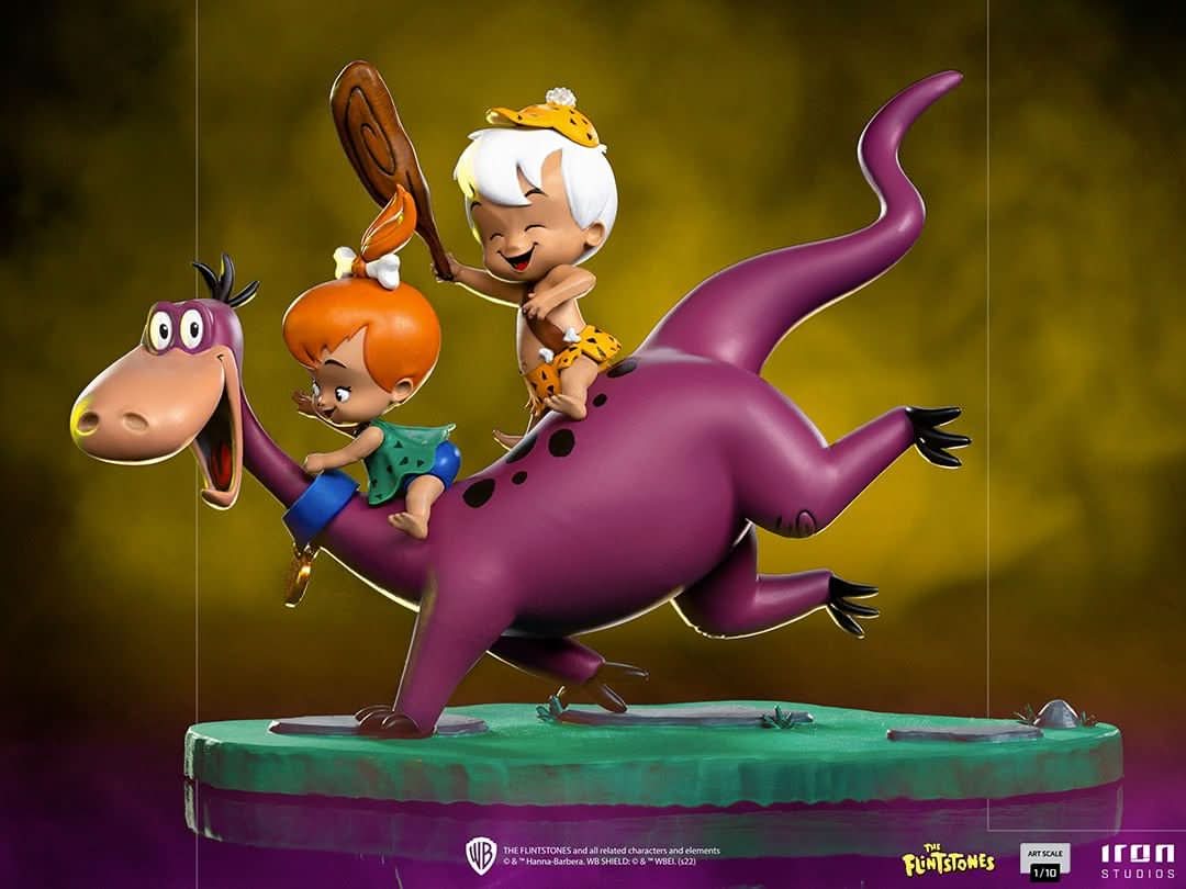 Statue Dino, Pebbles and Bamm-Bamm - The Flintstones - Art Scale 1/10 - Iron Studios