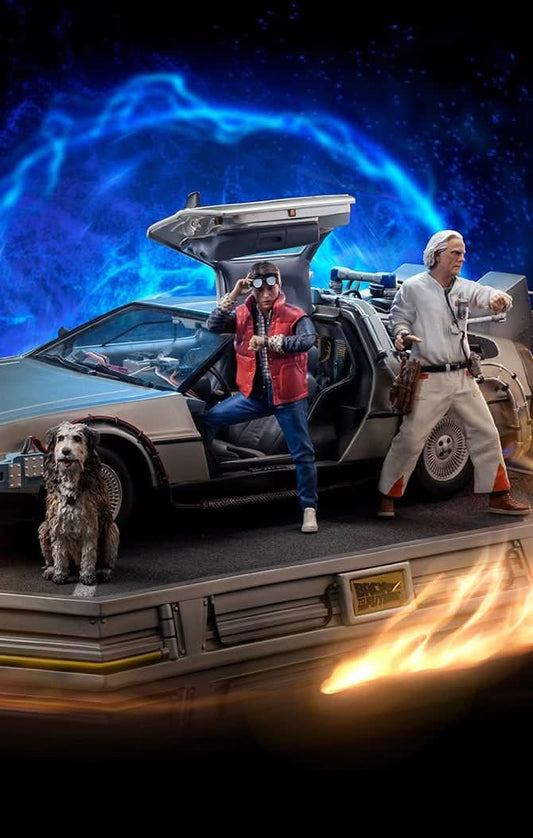 Statue Delorean Full Set Deluxe - Back to the Future - Art Scale 1/10 - Iron Studios