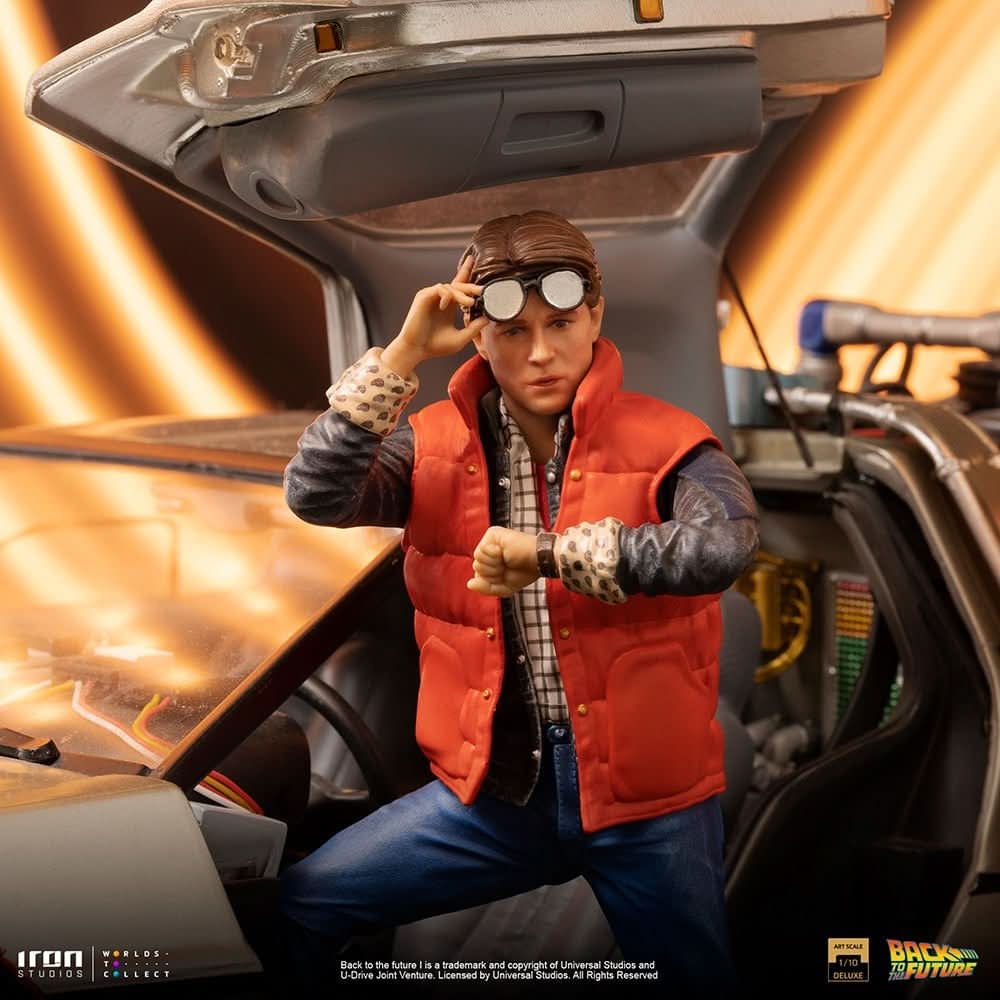 Statue Delorean Full Set Deluxe - Back to the Future - Art Scale 1/10 - Iron Studios