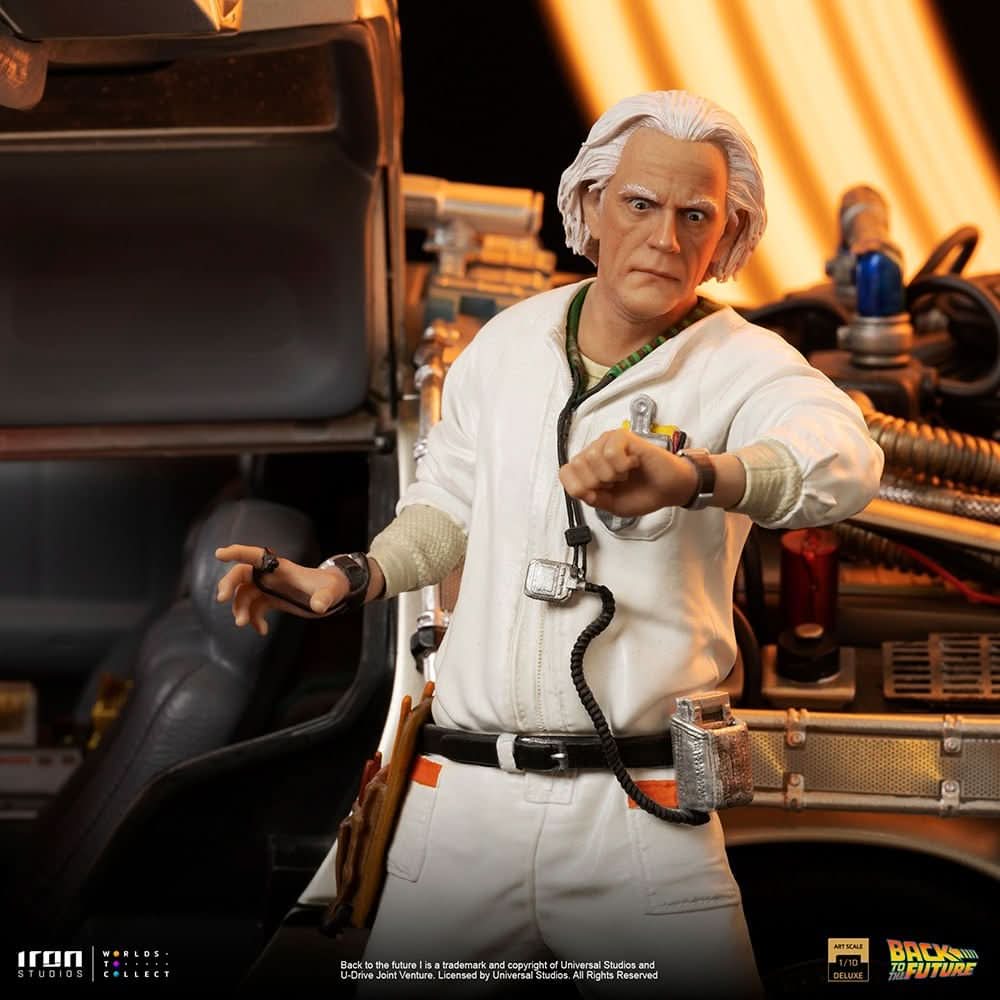 Statue Delorean Full Set Deluxe - Back to the Future - Art Scale 1/10 - Iron Studios