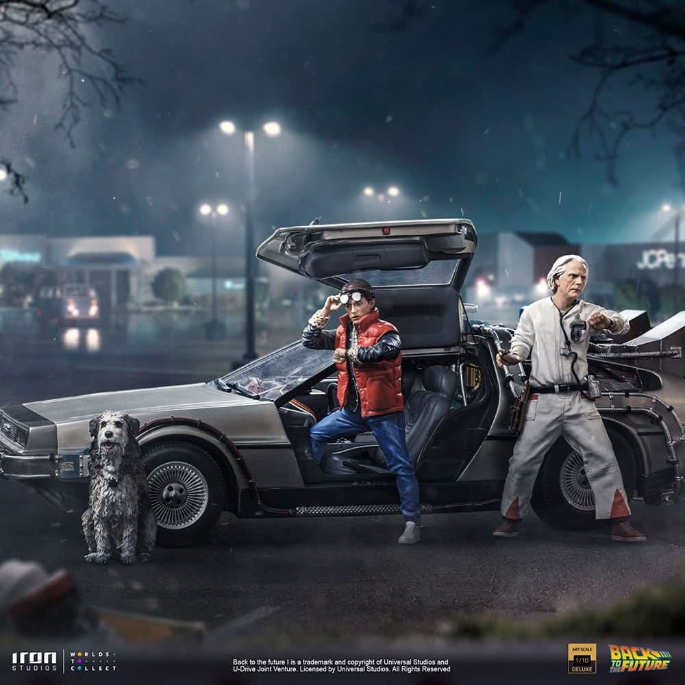 Statue Delorean Full Set Deluxe - Back to the Future - Art Scale 1/10 - Iron Studios