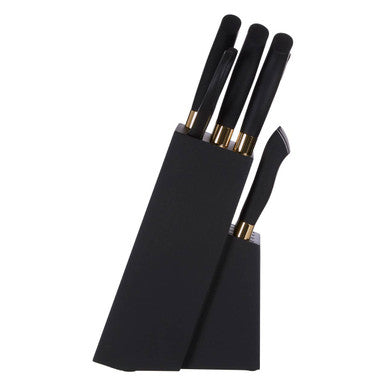 11 Piece Black and  Gold Knife Set with Block | Corisco