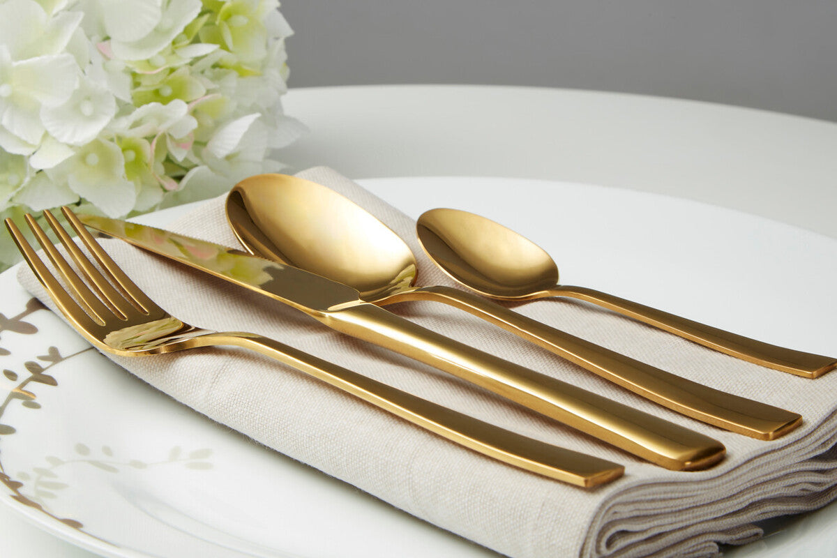 Glow 16 Piece Gold Cutlery Set | Avie