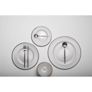 Modern Retro 16 Piece Matte Silver Cutlery Set