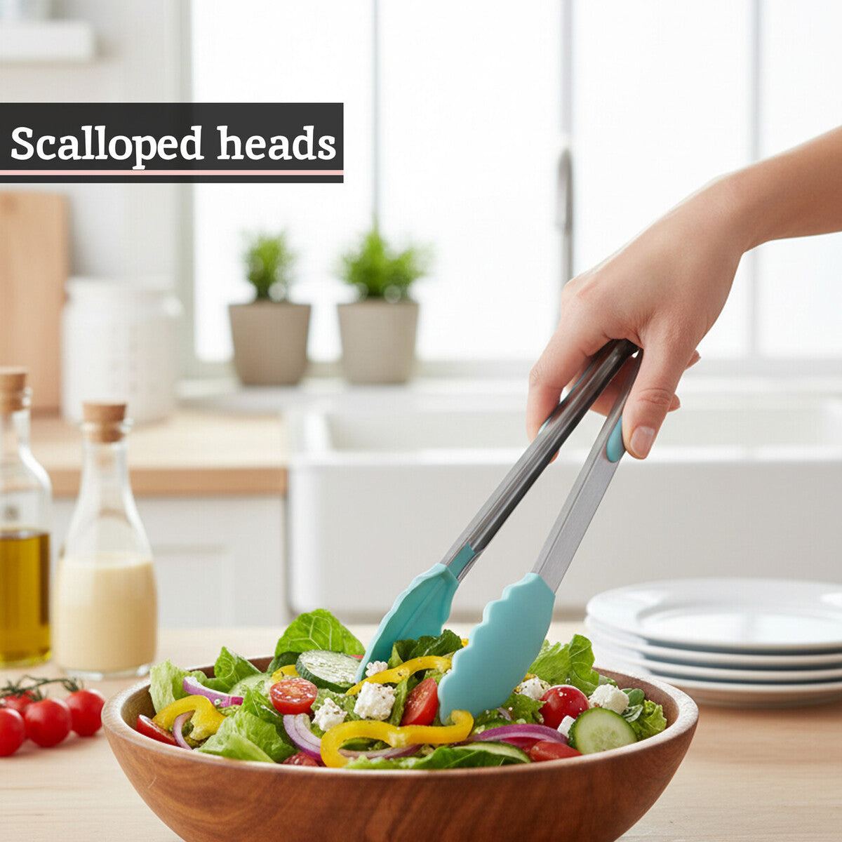 Zing Light Green Silicone Tongs