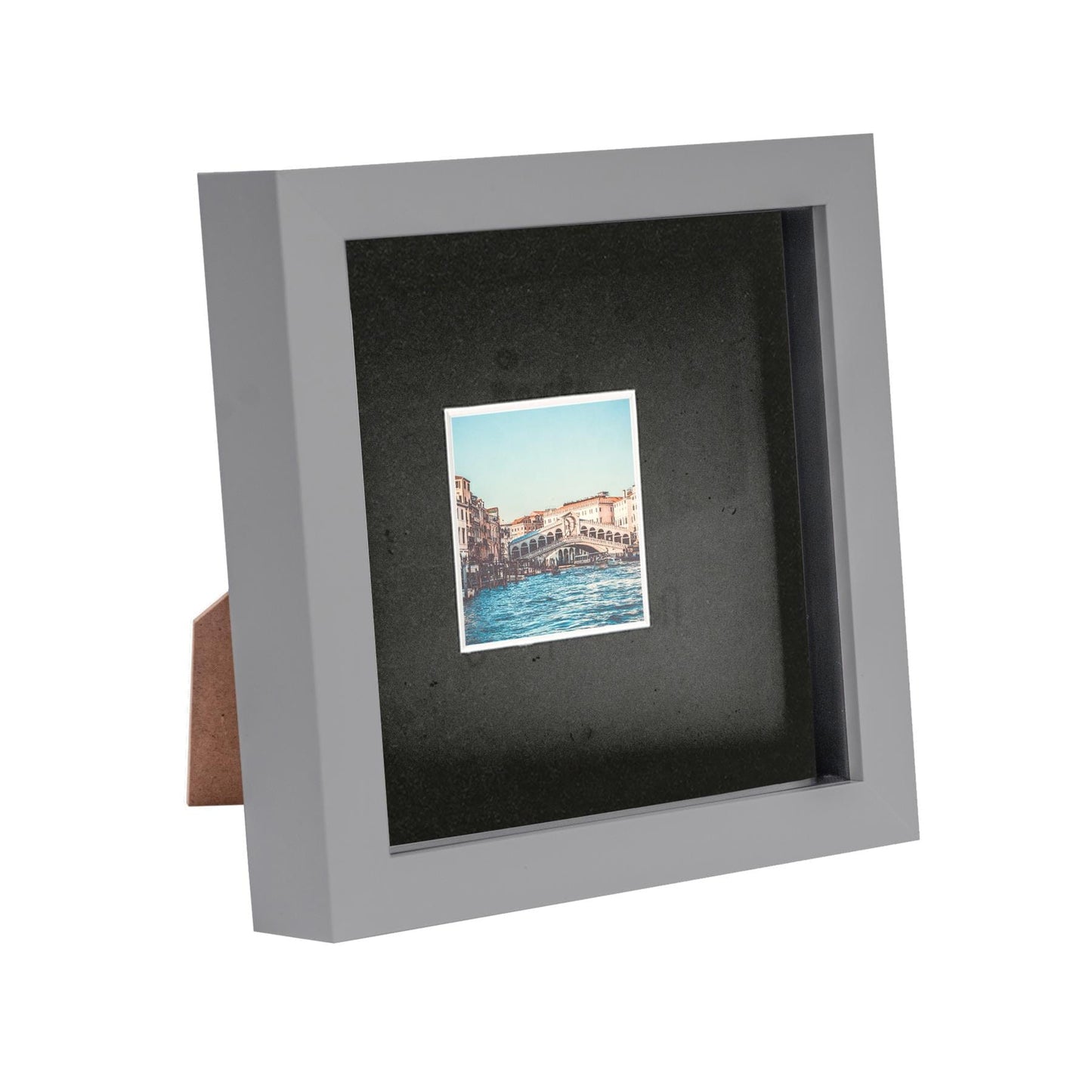 Grey 6" x 6" 3D Box Photo Frame with 2" x 2" Mount