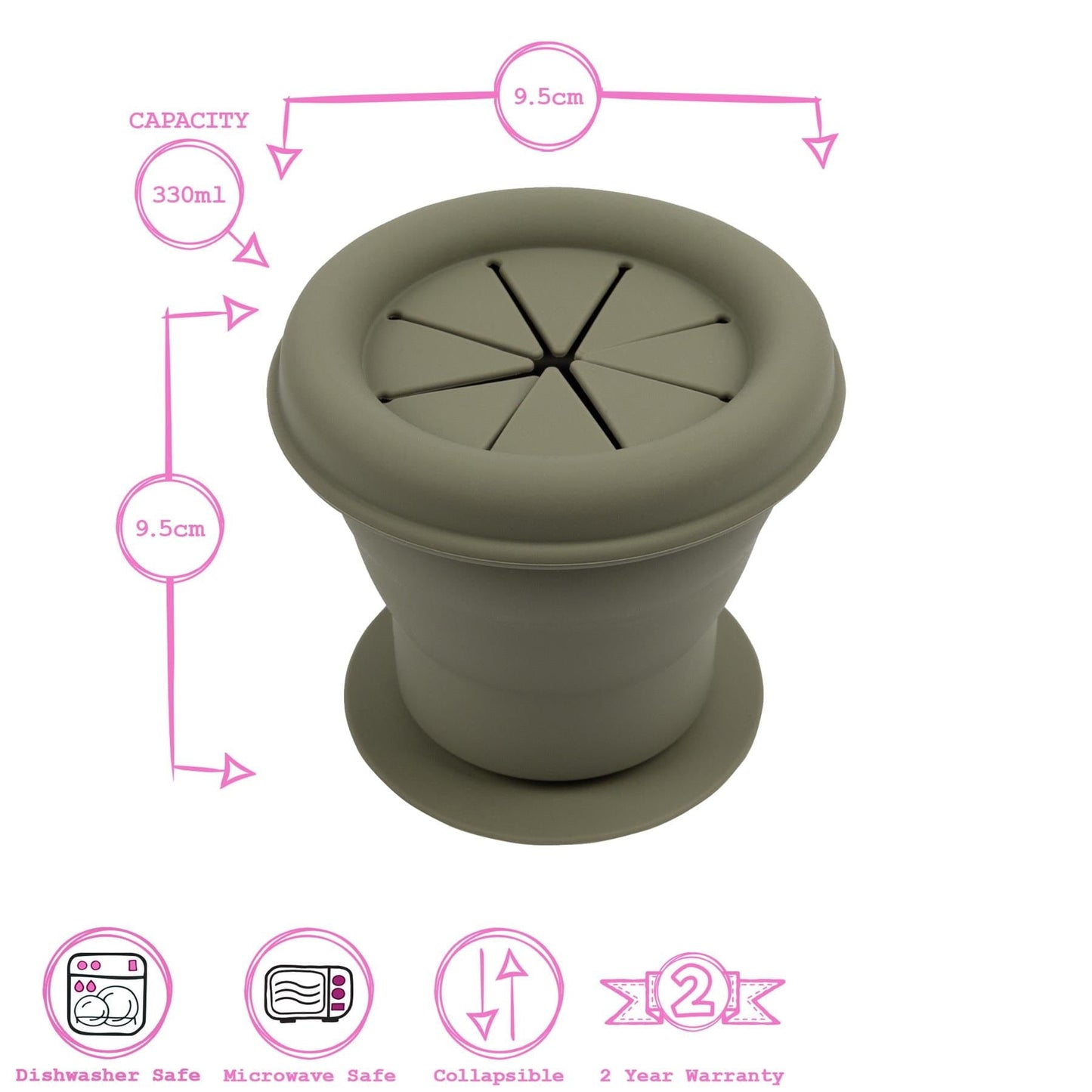 330ml Silicone Baby Suction Snack Pot