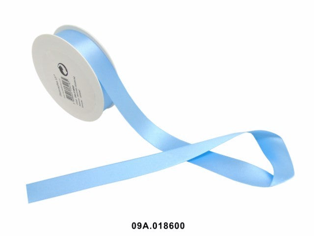 ROLO FITA CETIM FACE DUPLA AZUL BEBE 25MMX25M