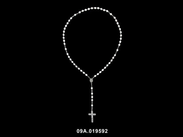 ART. RELIGIOSO -TERÇO CRISTAL LEITE 6MM