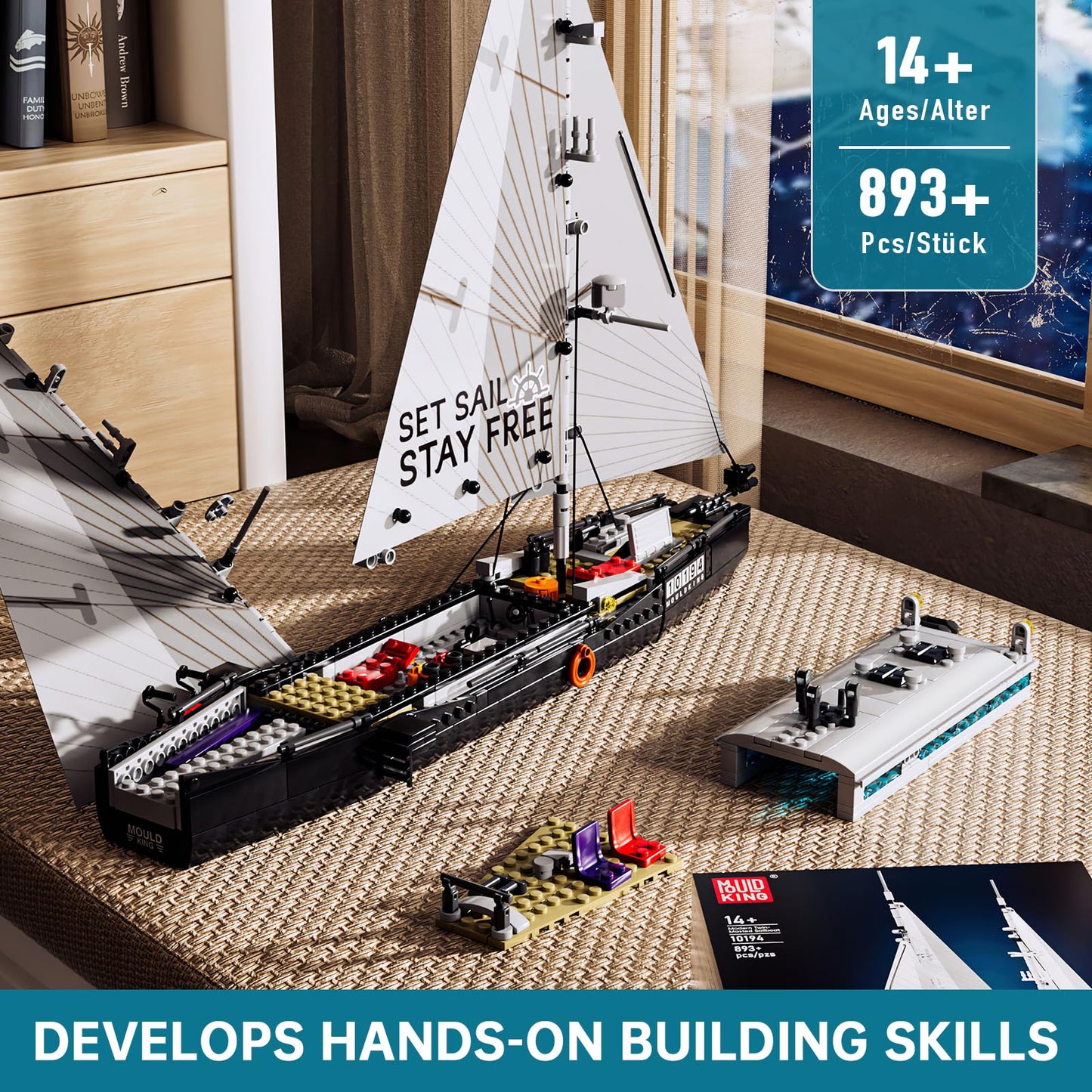 MouldKing Modern Twin-Masted Sailboat 10194