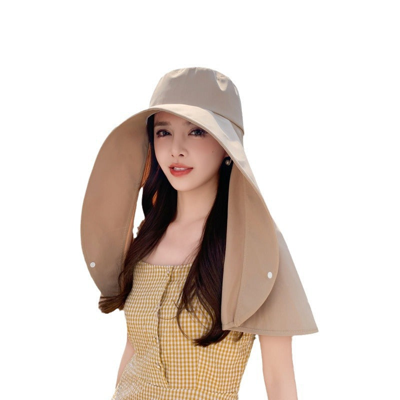 Integrated Neck And Shawl Sunscreen Hat