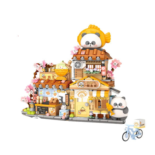 LOZ MR. PA Xiaoba Taiyaki Panda House Shop 7201