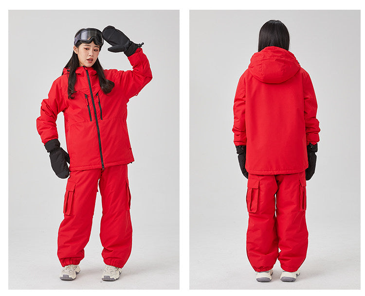 White Padded Waterproof Modest Biker Suit - Loose-Fitting Outdoor Top & Pants