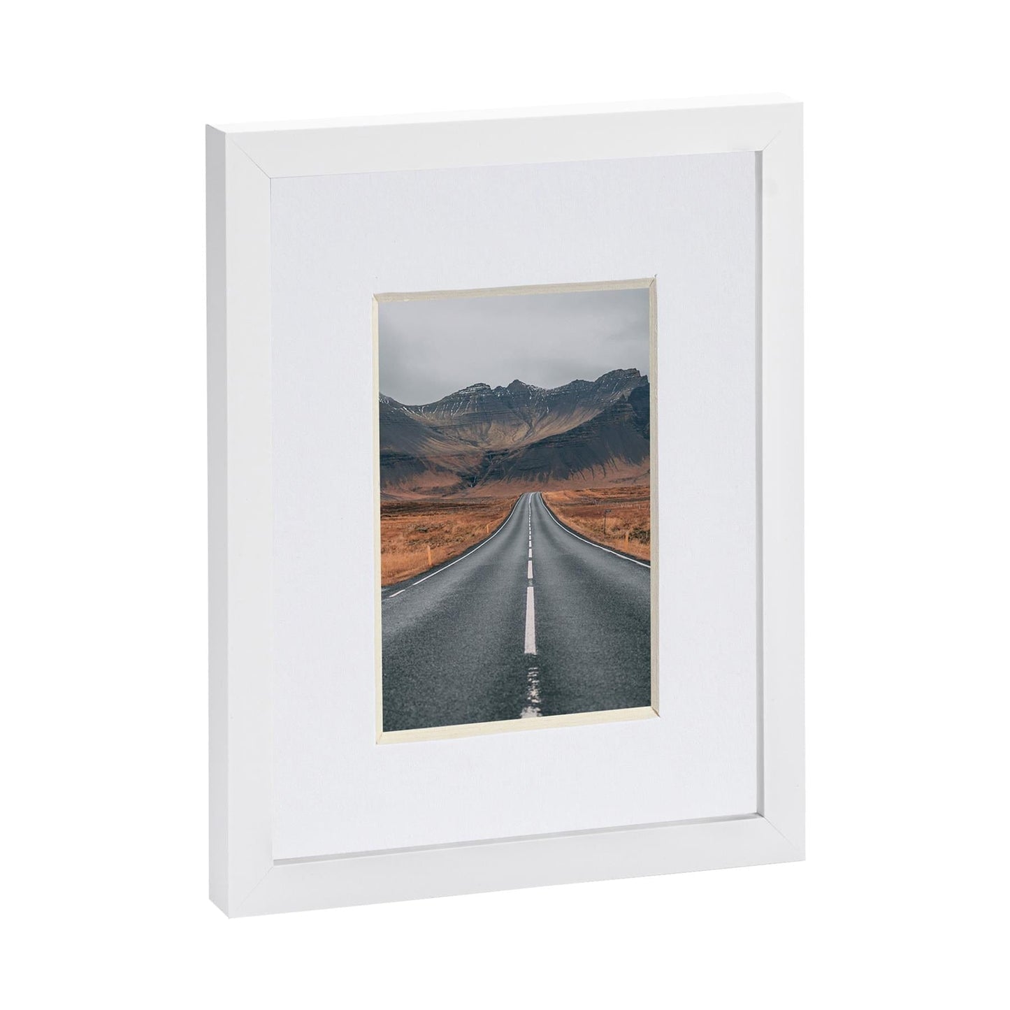 White 8" x 10" Photo Frame with 4" x 6" Mount