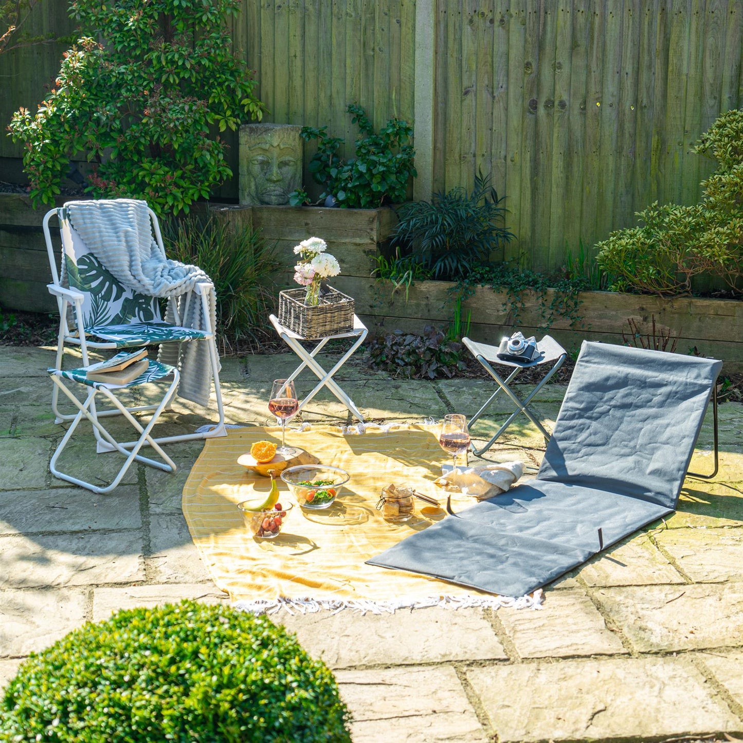 Folding Canvas Beach Lounger
