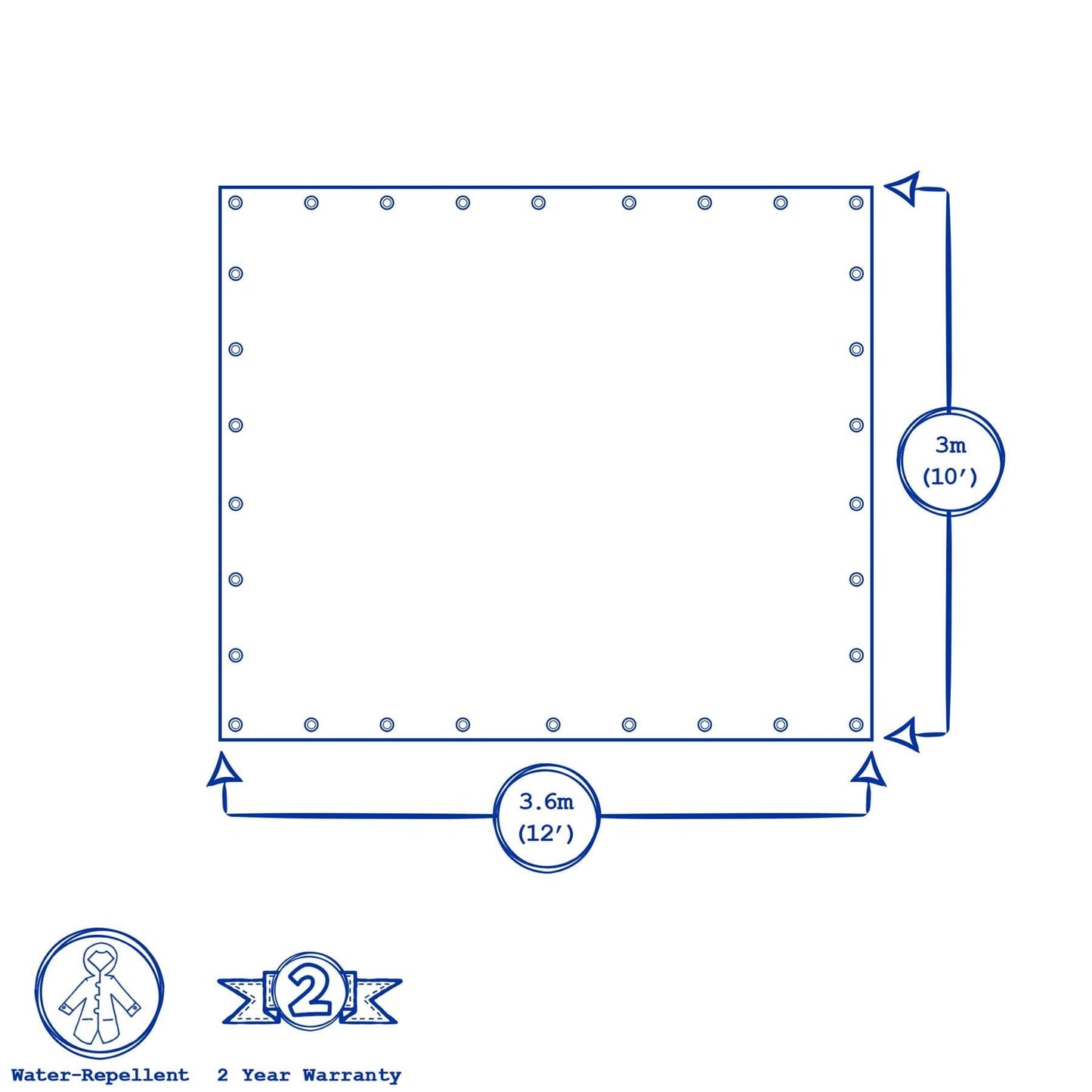 10ft x 12ft Waterproof Tarpaulin 70 GSM