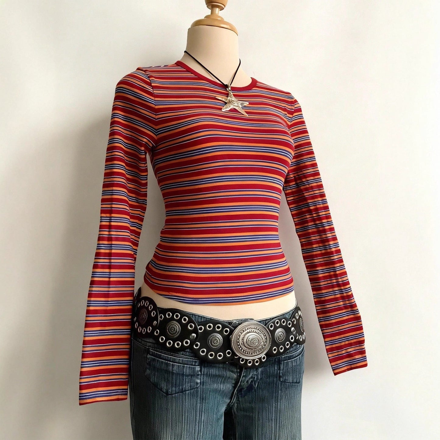 Women's Striped Long-sleeve Top