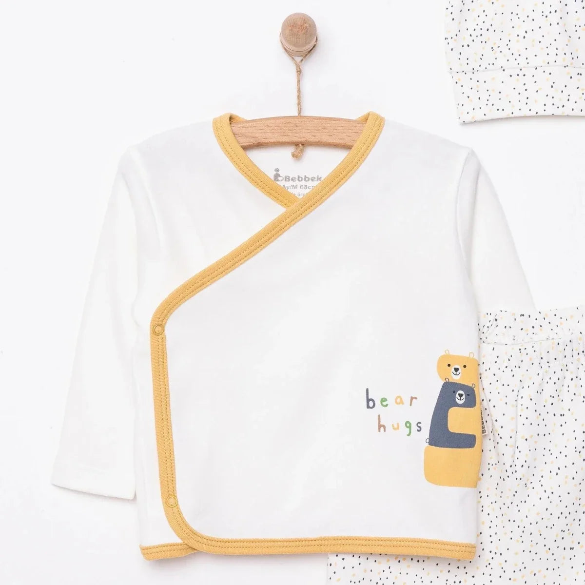 Bebbek Boys Vest Hat & Footed Bottom Set Peter Pan Collar - Ecru