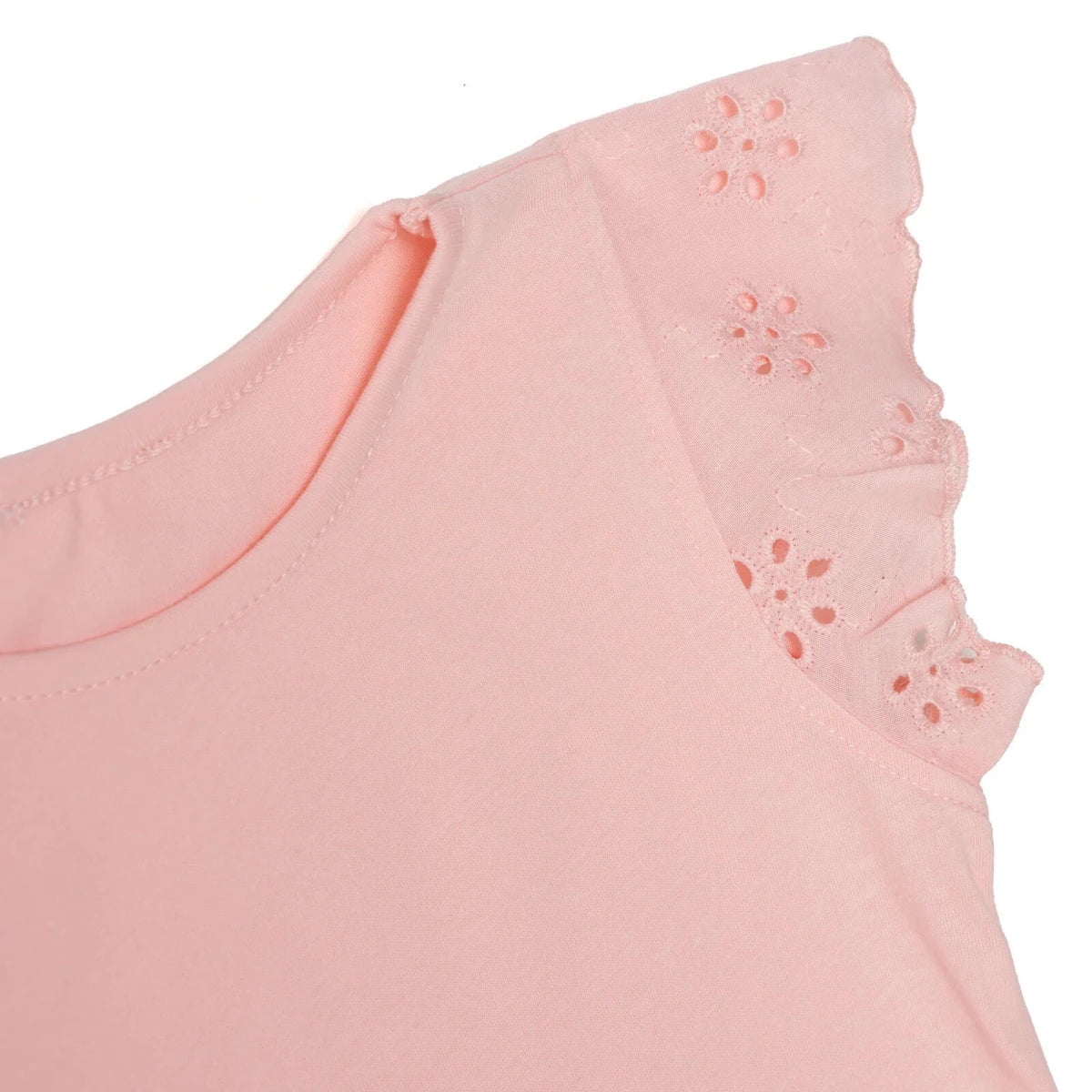 HelloBaby Girls T-shirt Crew Neck Short Sleeve - Powder