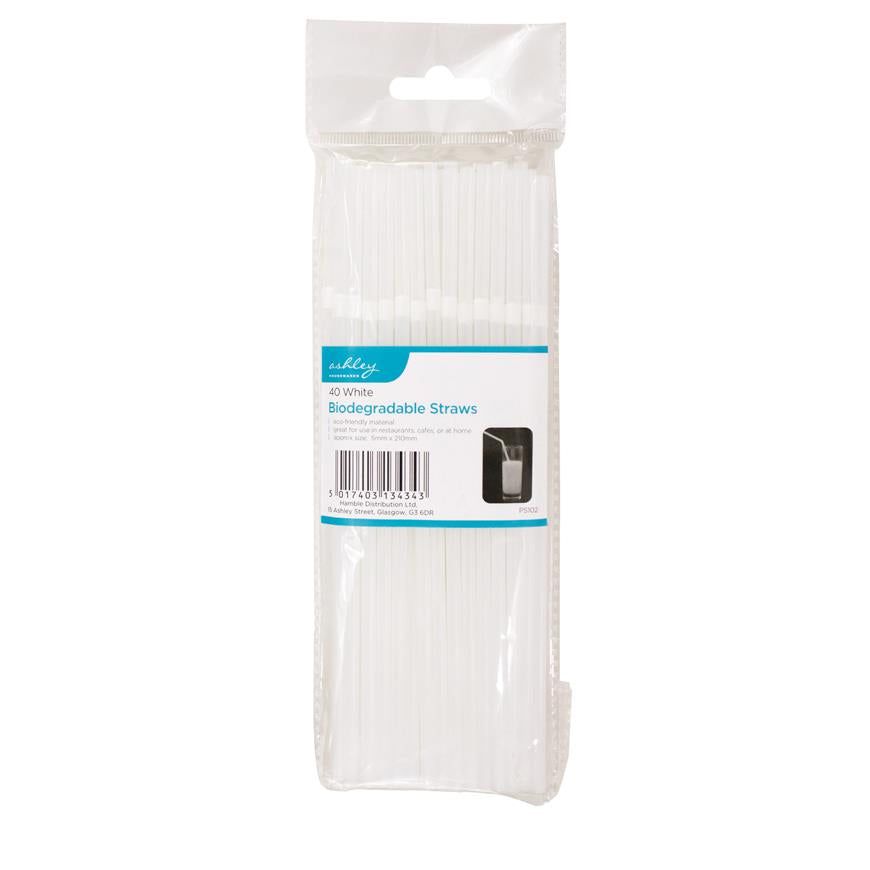 21cm Biodegradable Straws - Pack of 40