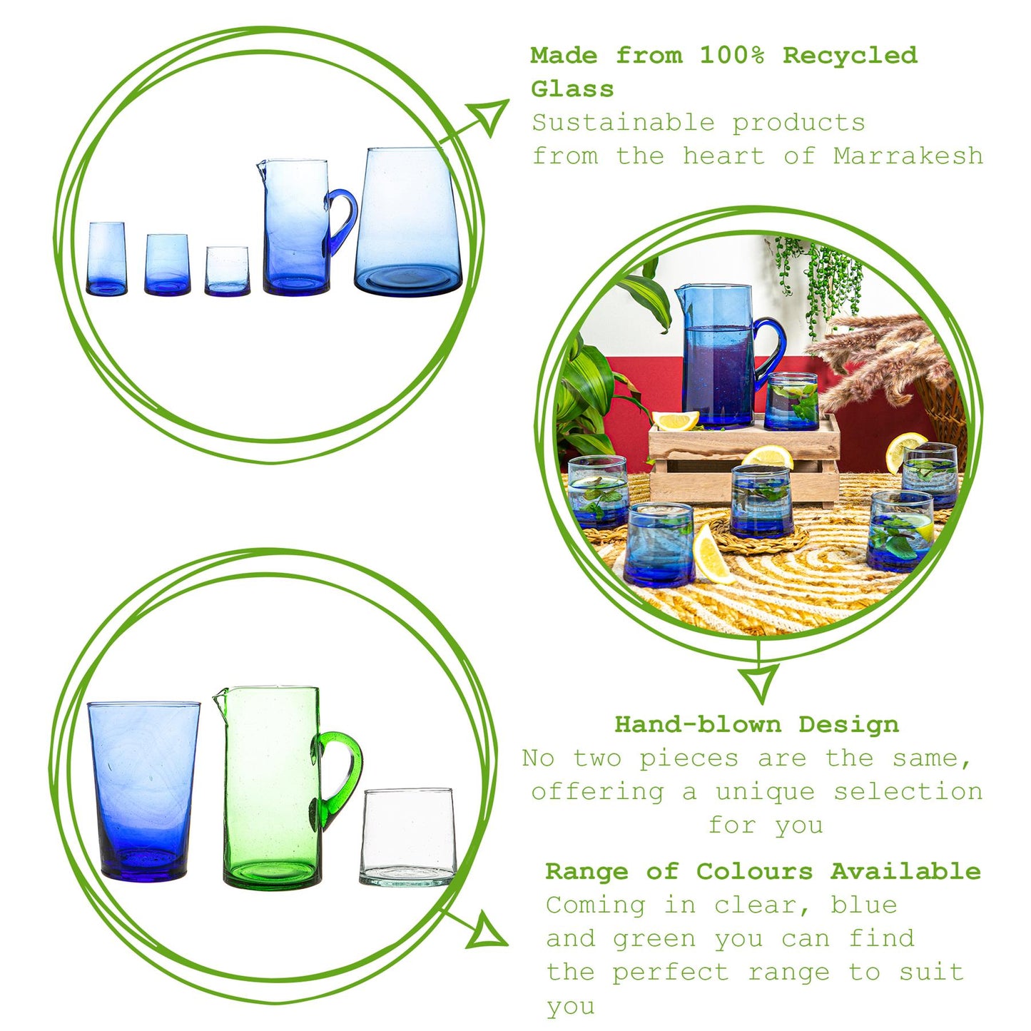 200ml Merzouga Recycled Tumbler Glasses - Pack of Six