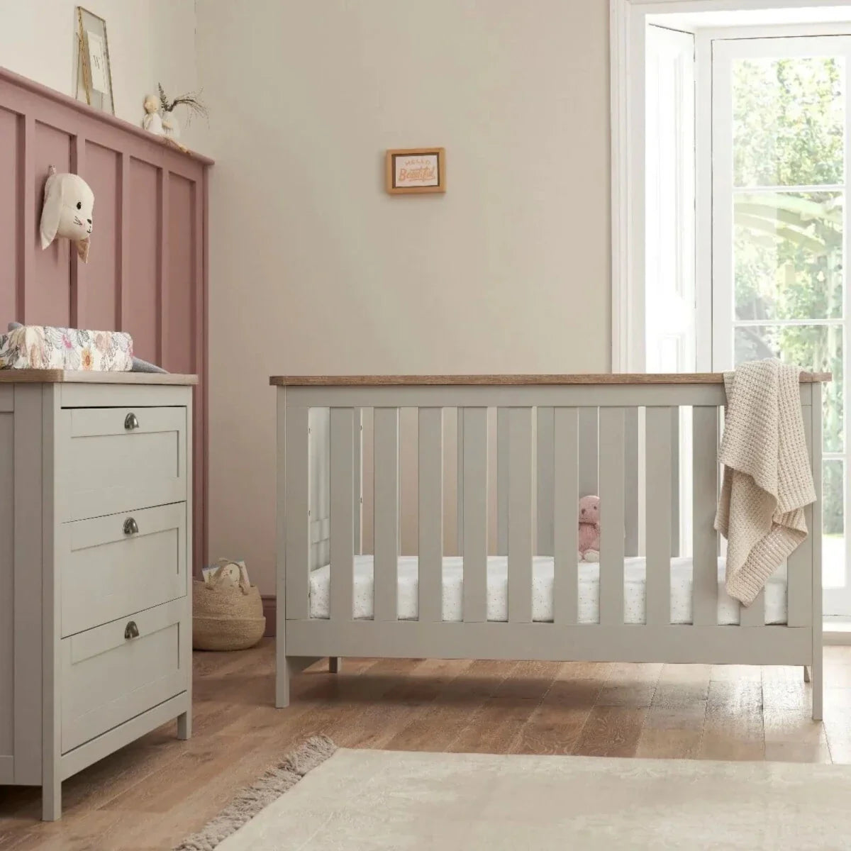 Tutti Bambini Verona 2 pcs Room Set - Dove Grey/Oak