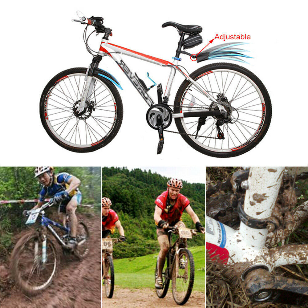 2x Bicycle Mud Guard Fenders Set Mountain Bike Mudguards Front Rear Set