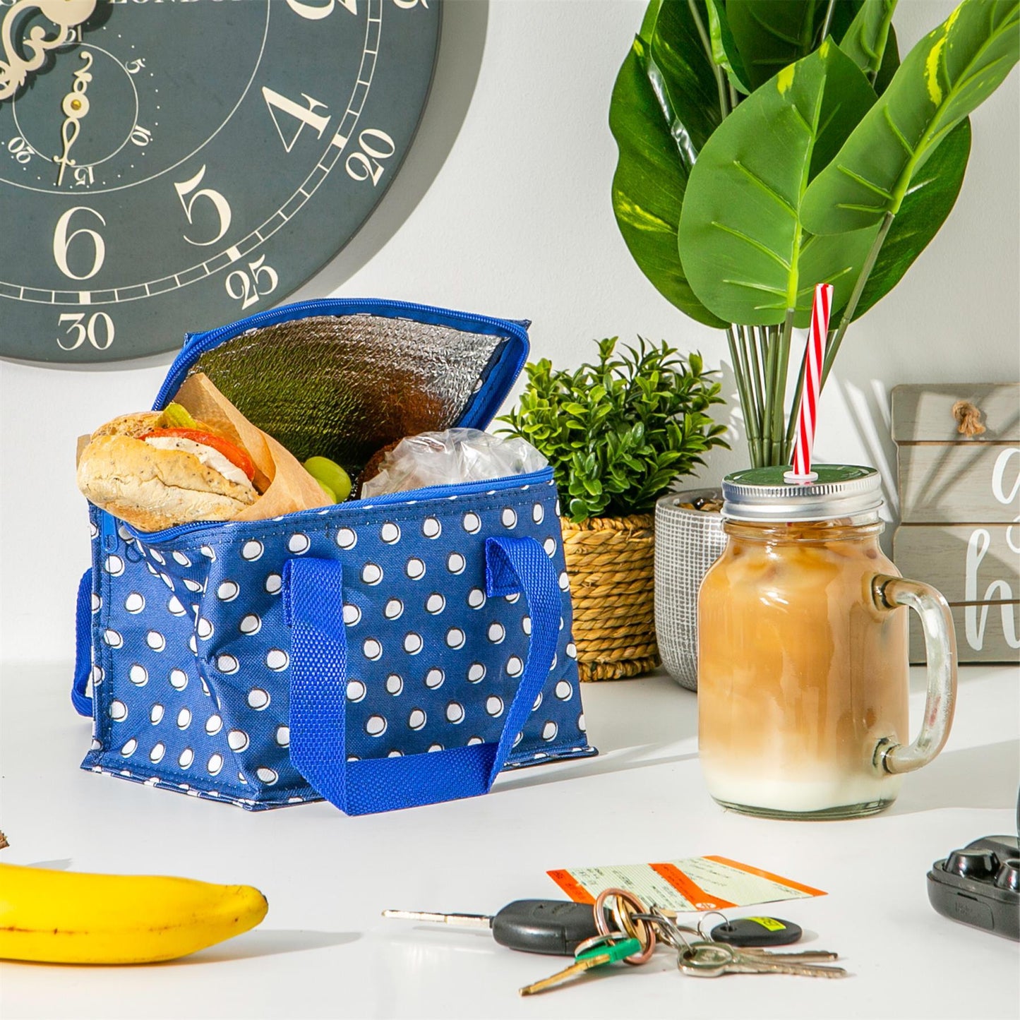 Blue Polka Insulated Lunch Bag