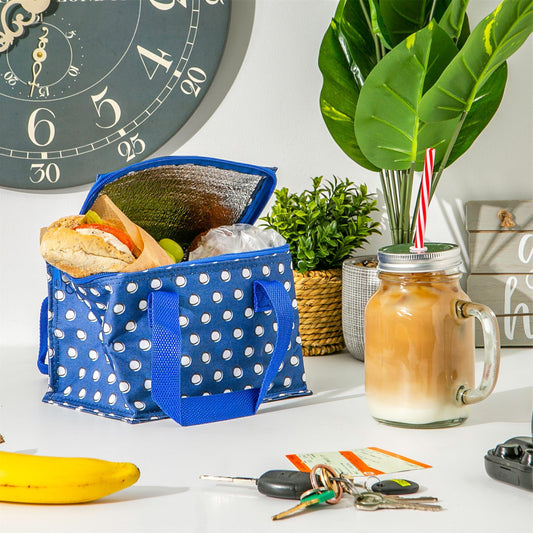 Blue Polka Insulated Lunch Bag