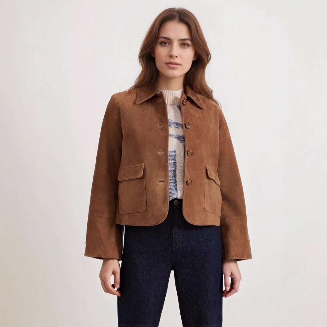 Fashion Slim Suede Women's Jacket