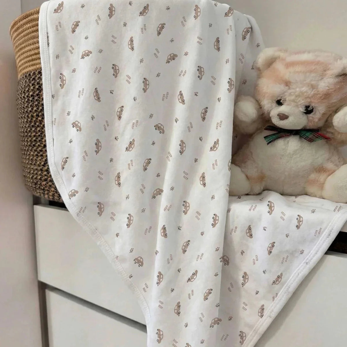 Bebecix Boys Cotton Jersey Blankets - Ecru