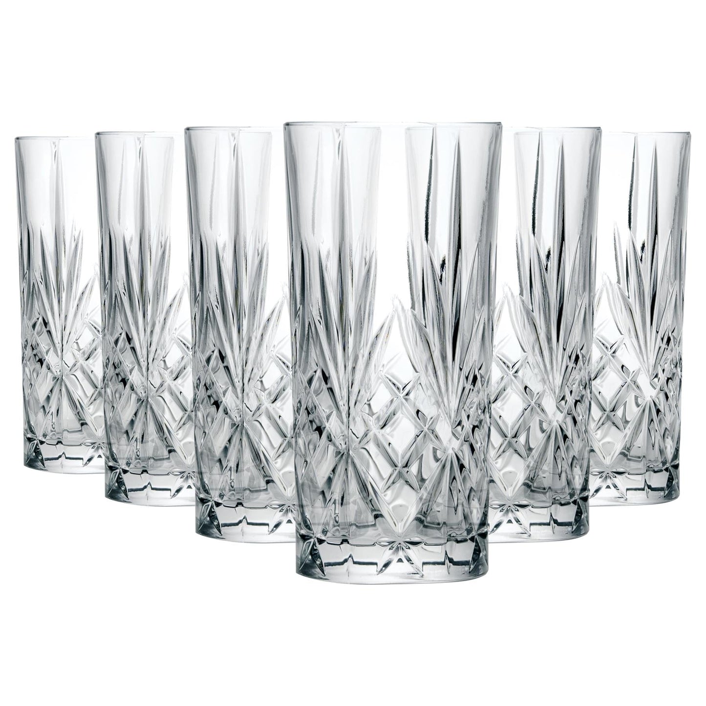 360ml Crystal Melodia Highball Glasses - Pack of 6