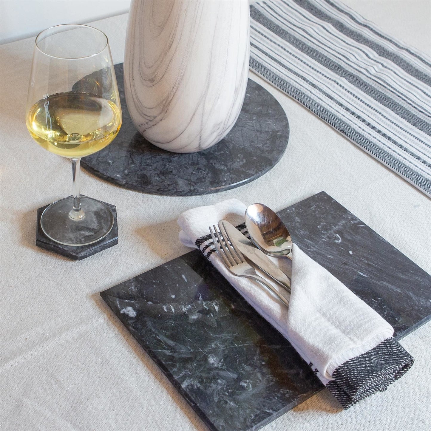 Hexagonal Marble Coasters - 10cm - Pack of Six