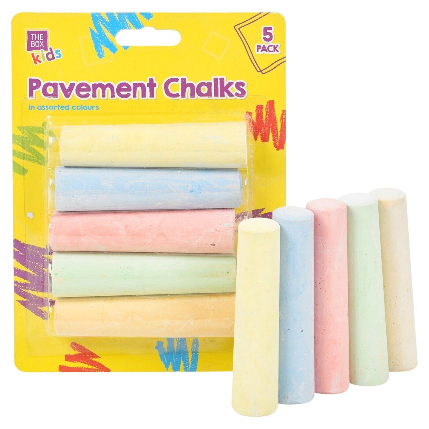 15 or 54 Piece Coloured Chalk Set Pavement Blackboard Children'S Gift Pub in Box