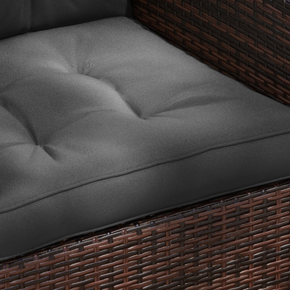 Outsunny 2pc Outdoor Seat Cushion for Patio Furniture, Charcoal Grey
