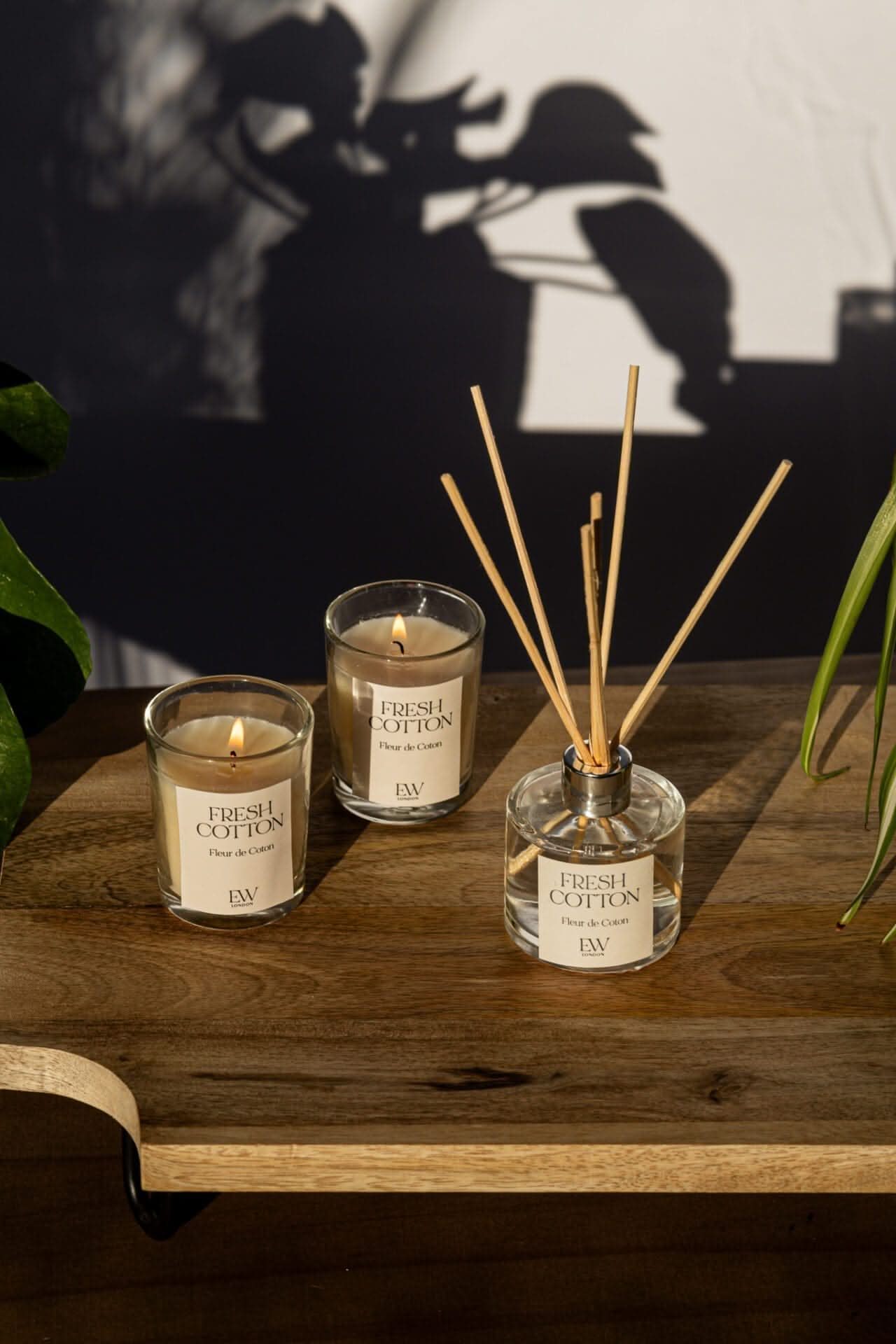 Fresh Cotton Diffuser and Candle Gift Set