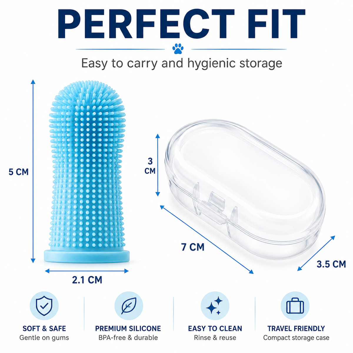 Silicone Pet Finger Toothbrushes | Soft Dog & Cat Dental Care Brush Set