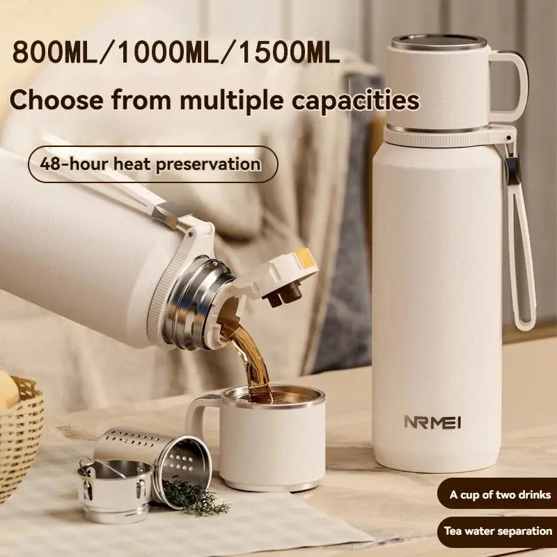 1.5L Stainless Steel Thermos Bottle – Vacuum Insulated Flask for Hot Coffee, Tea & Cold Drinks