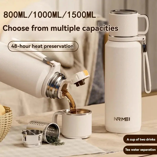 1.5L Stainless Steel Thermos Bottle – Vacuum Insulated Flask for Hot Coffee, Tea & Cold Drinks