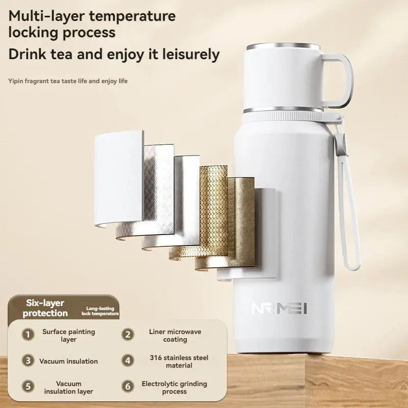 1.5L Stainless Steel Thermos Bottle – Vacuum Insulated Flask for Hot Coffee, Tea & Cold Drinks