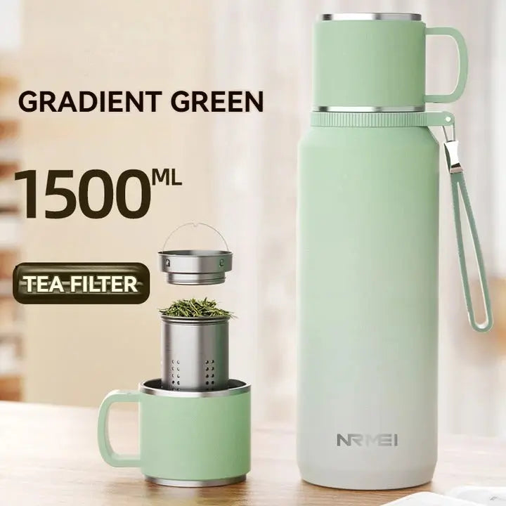 1.5L Stainless Steel Thermos Bottle – Vacuum Insulated Flask for Hot Coffee, Tea & Cold Drinks