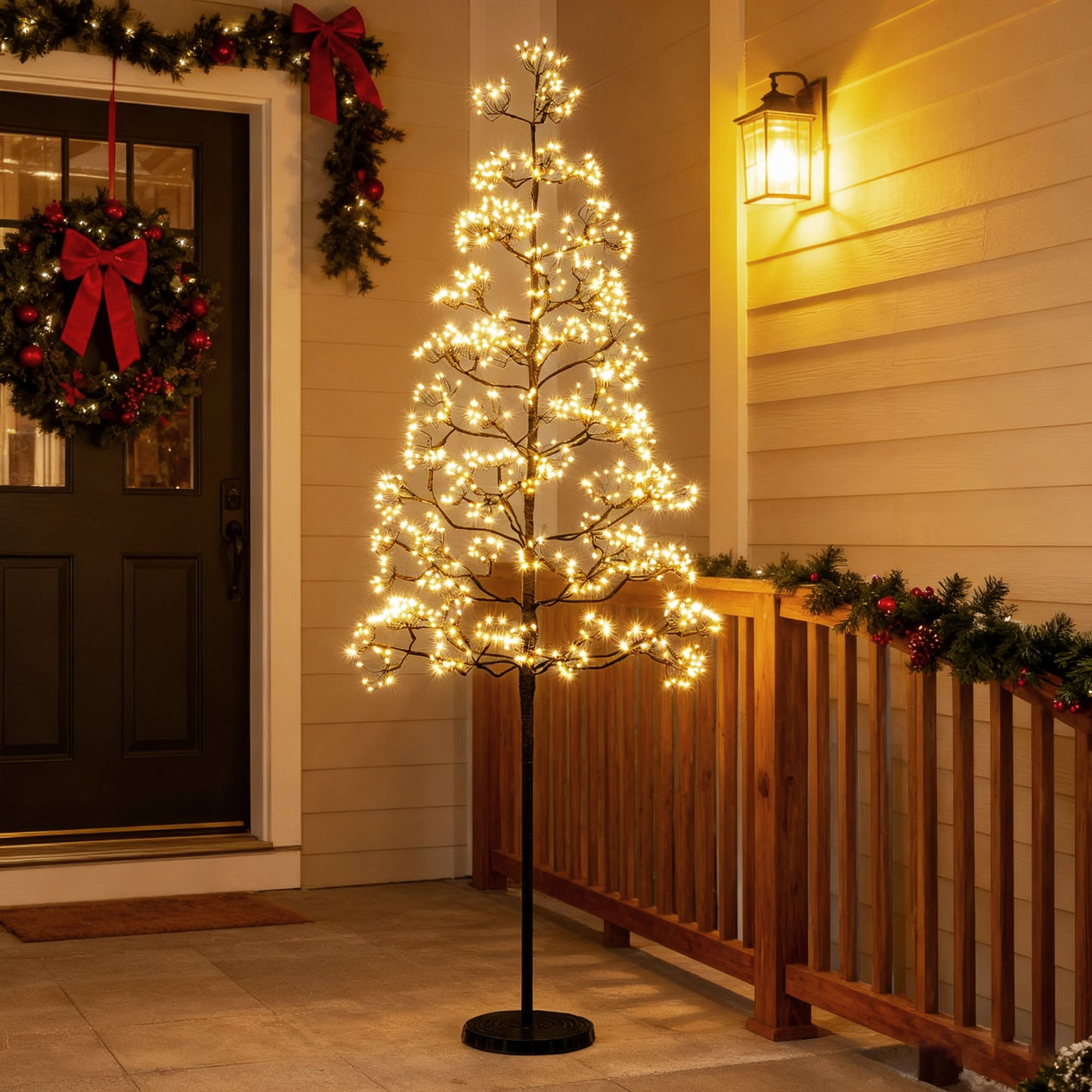 1.5 M Lighted Alpine Tree with 1000 Warm White Light LED Lights-M